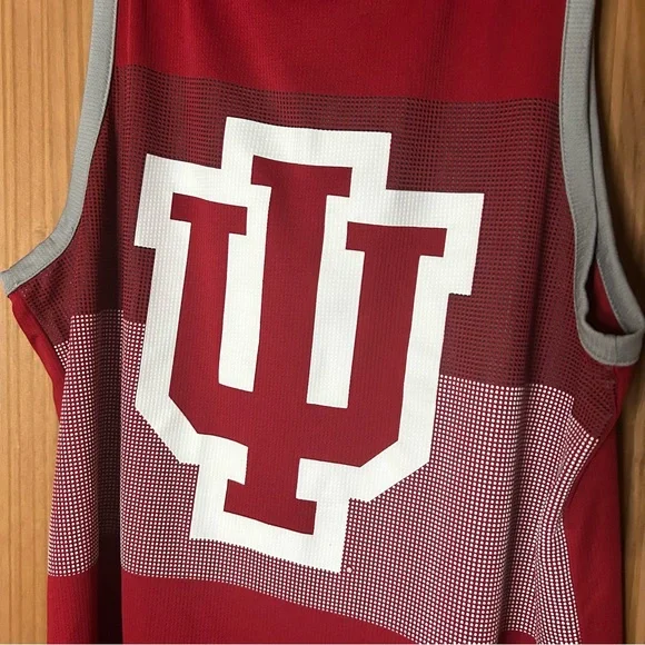 Adidas Red and Gray Indiana Hoosiers Men's Tank Top - Picture 4 of 4